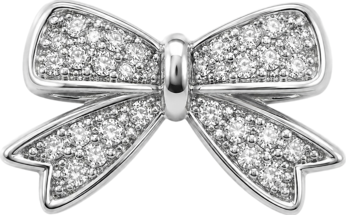 Silver Rhinestone Bow Charm