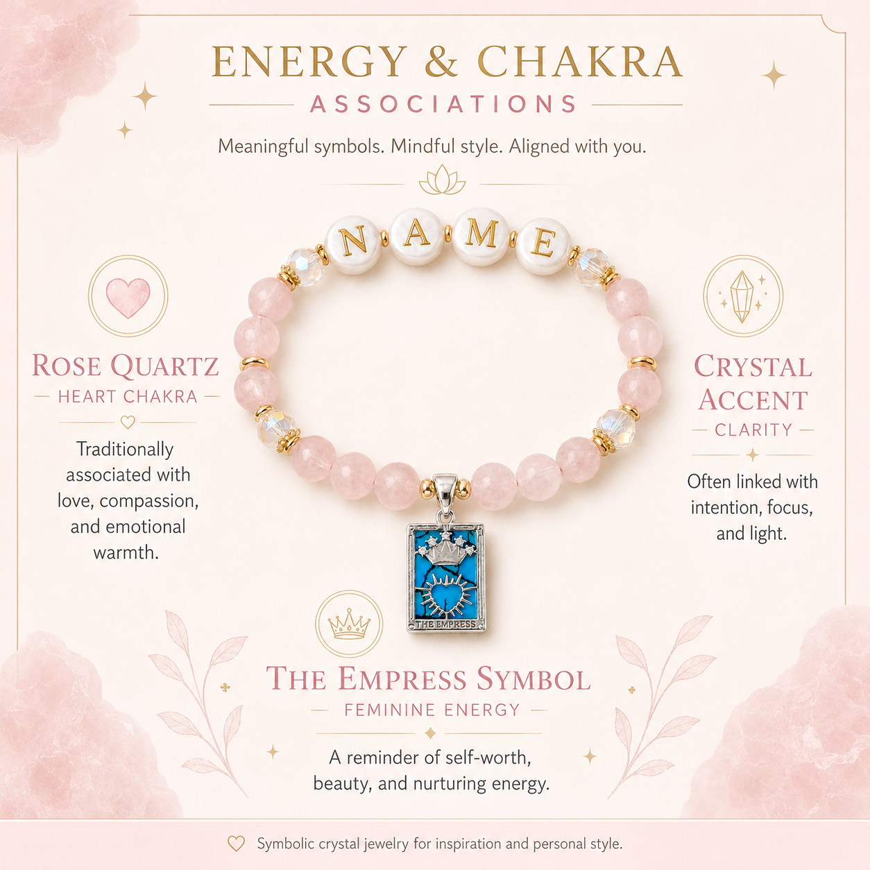 Rose Quartz Name Empress Bracelet