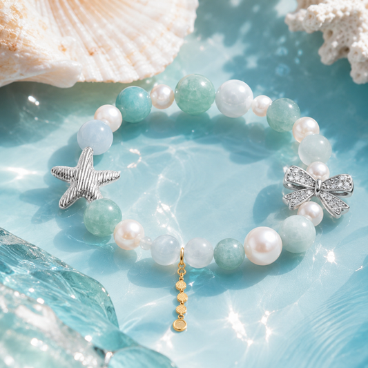 Seafoam Starfish Crystal Bracelet