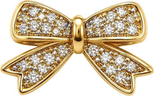 Gold Rhinestone Bow Charm