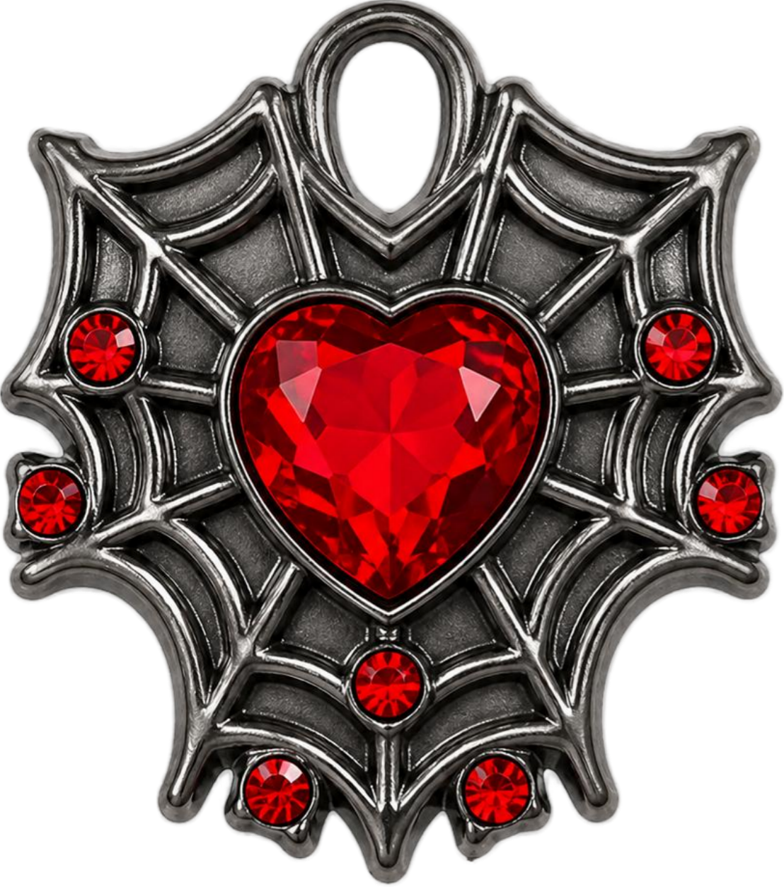 Spiderweb Heart Charm