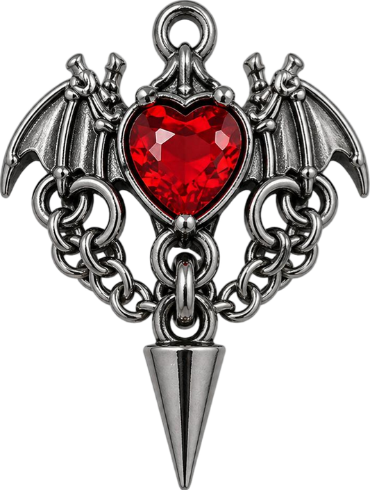 Bat Heart Charm