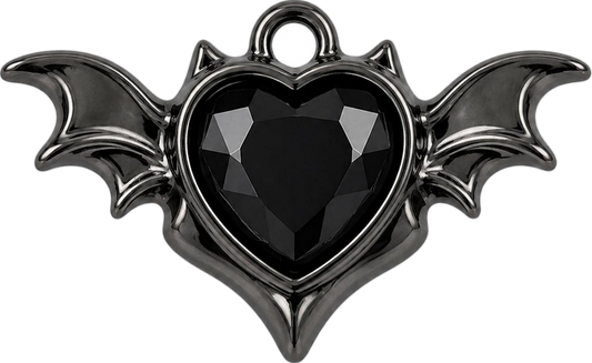 Bat Wing Heart Charm