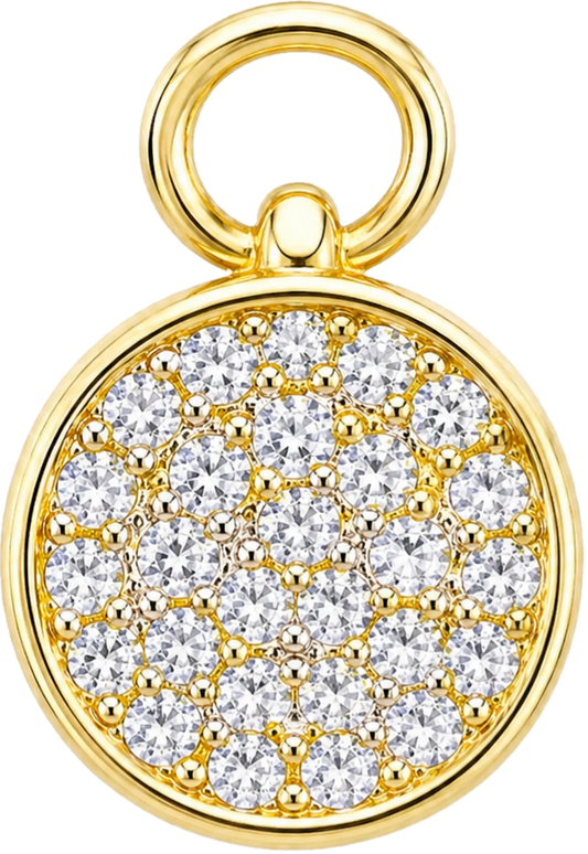 Gold Pavé Disc Charm