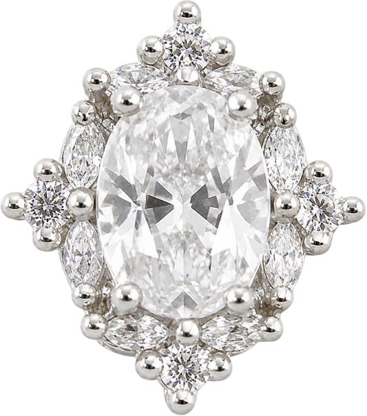 Silver White Gem Accent