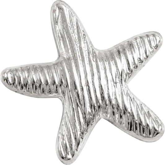 Silver Ribbed Starfish Charm
