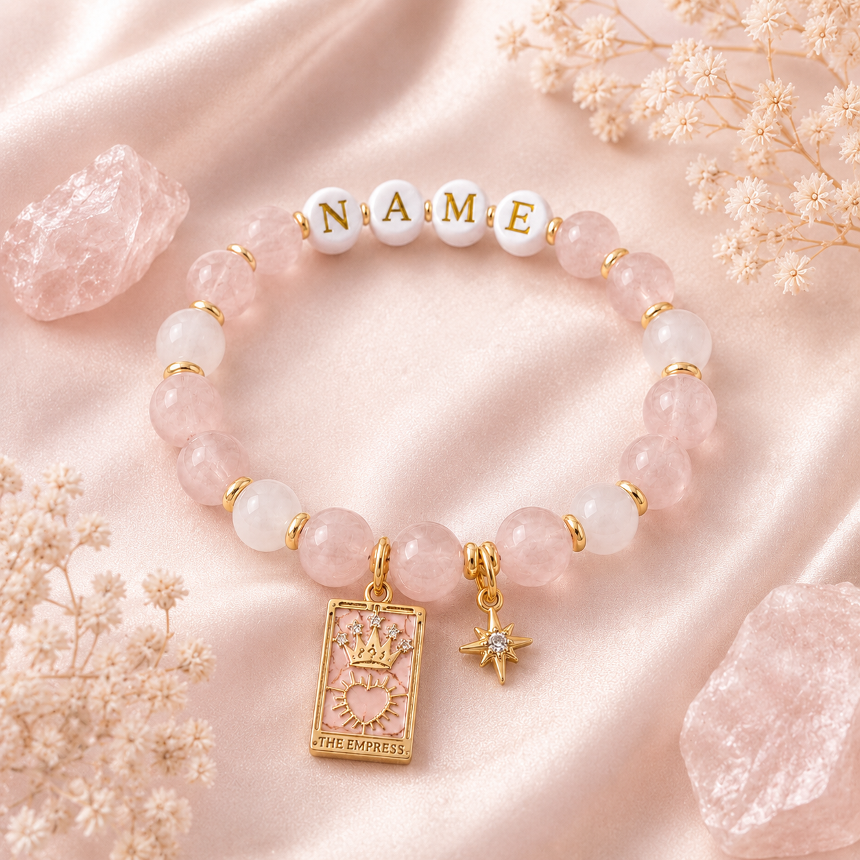 Rose Quartz Name Bracelet – Love & Empress Energy