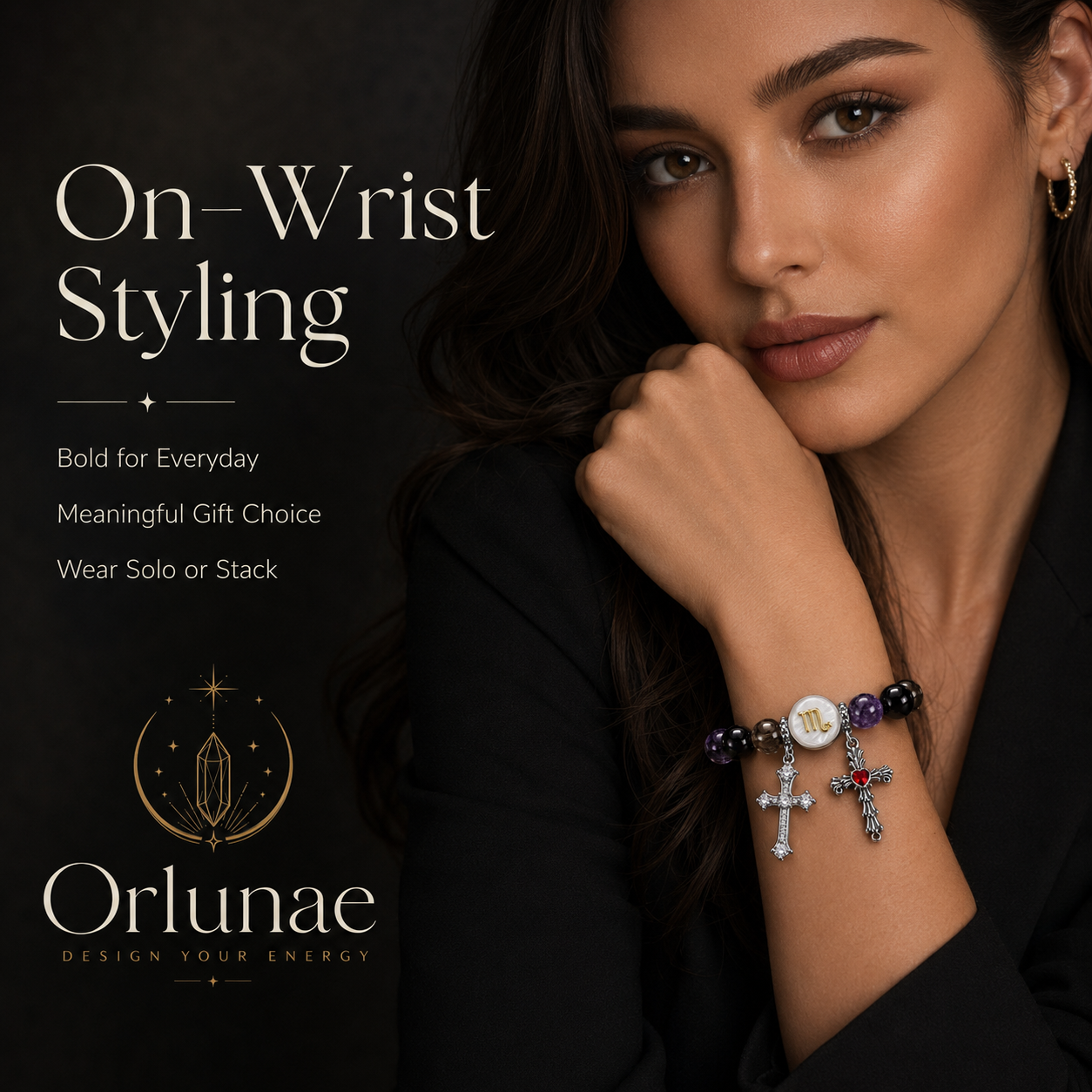 Scorpio Obsidian Amethyst Crystal Bracelet – Protection & Deep Intuition Energy