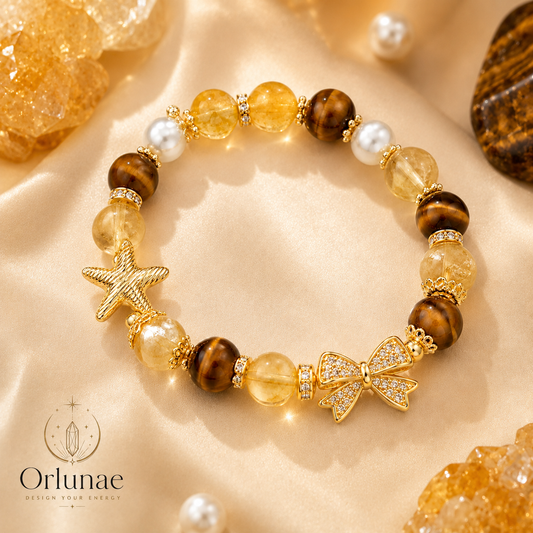 Golden Tiger’s Eye & Citrine Pearl Bracelet – Confidence & Joy Energy