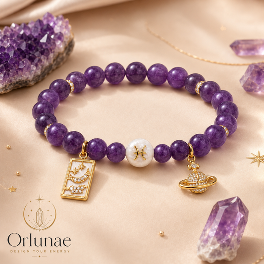 Pisces Amethyst Crystal Bracelet – Dream & Intuition Energy
