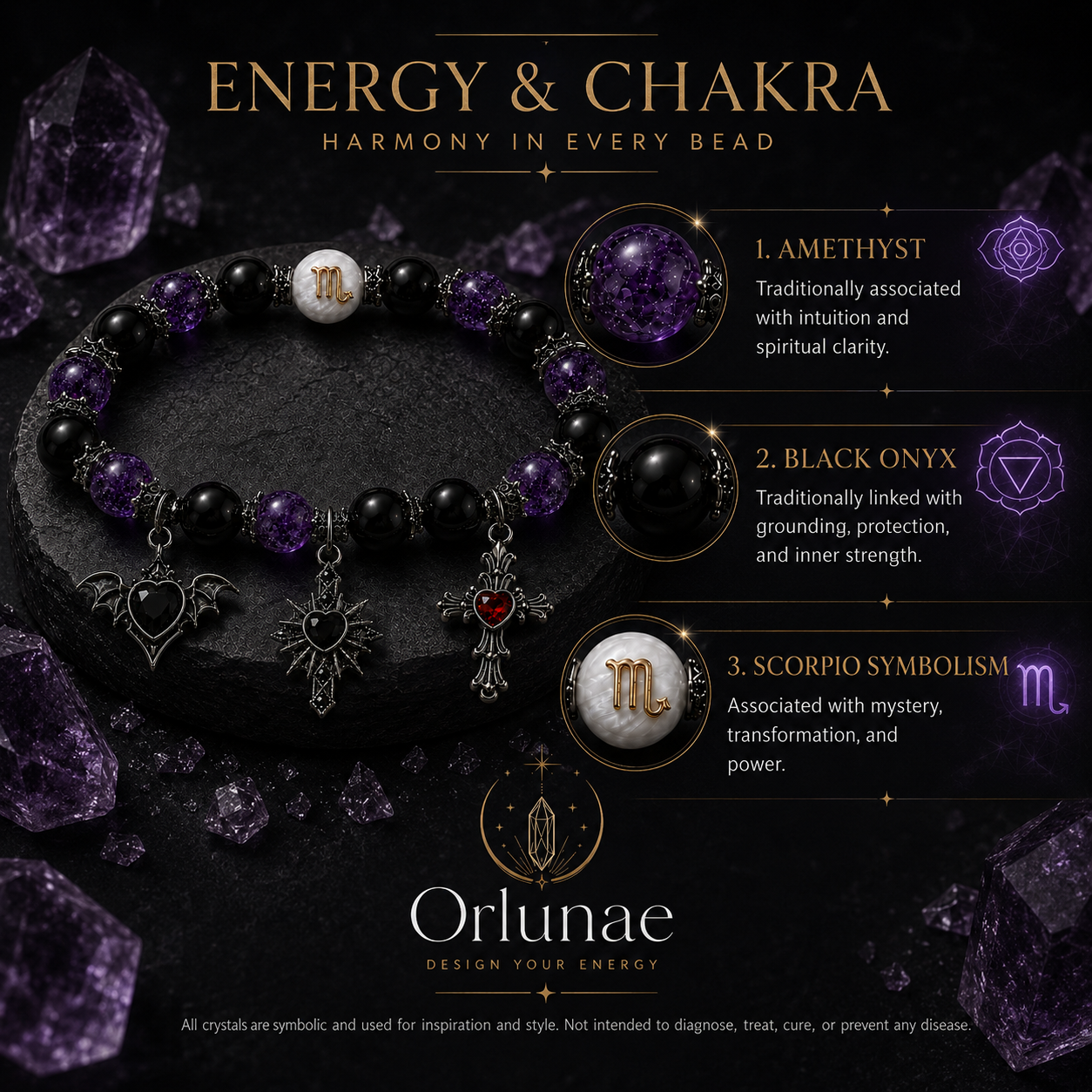 Scorpio Dark Amethyst Protection Bracelet